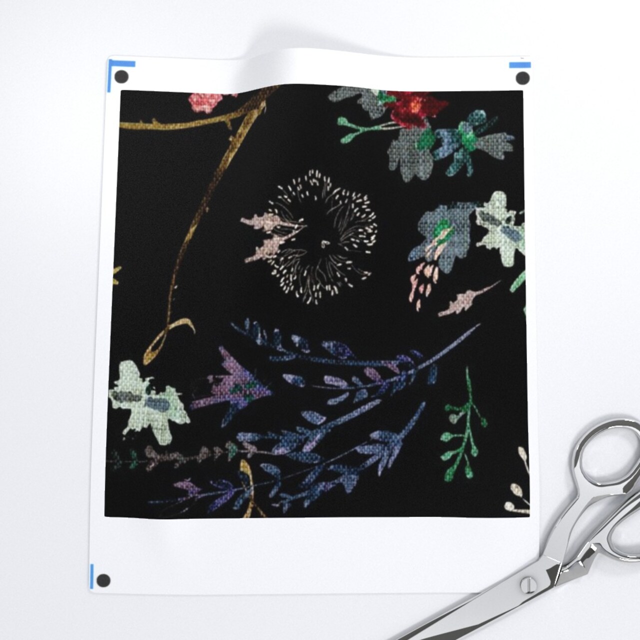 Botanical Faux Woven Texture Boho Floral Black And Pink Wild Flowers Bohemian Dark Custom Removable Wallpaper by Spoonflower Peel & Stick Wallpaper 2FT Wide